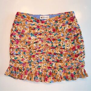 VICI Women’s floral rouched detail mini skirt